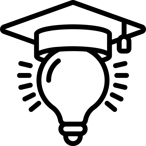 Idea bulb innovative learn icon