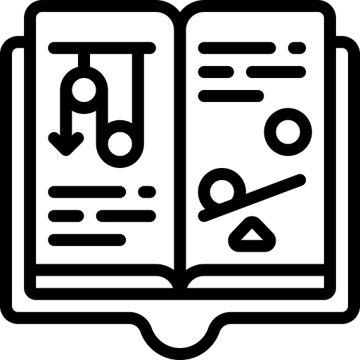 Physics learning book high school icon