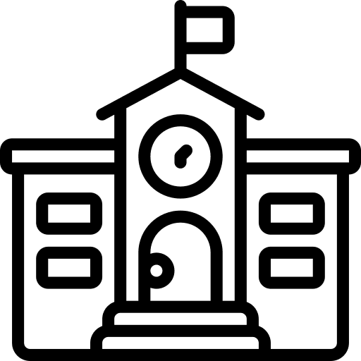 School building college elementary school icon