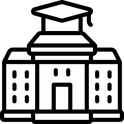 School education buildings campus icon