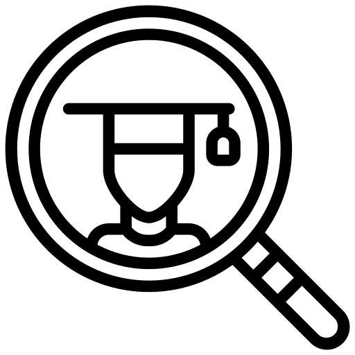 Student education search loupe icon