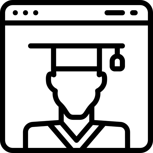 Online learning school browser people icon