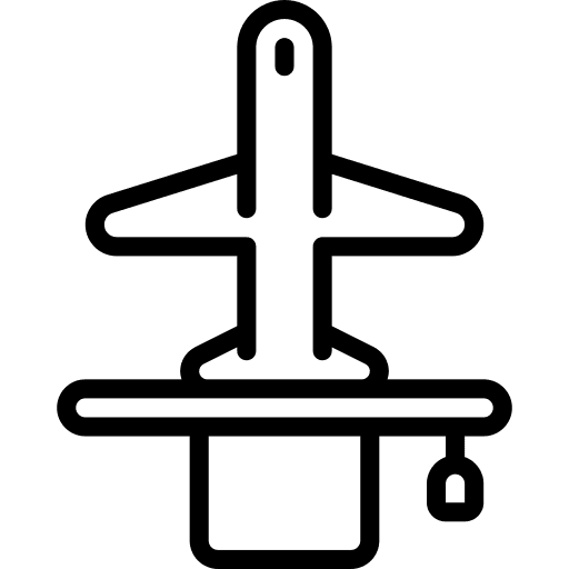 Trip mortarboard trip airplane icon