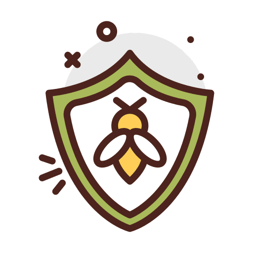 Protection bees shield protection icon