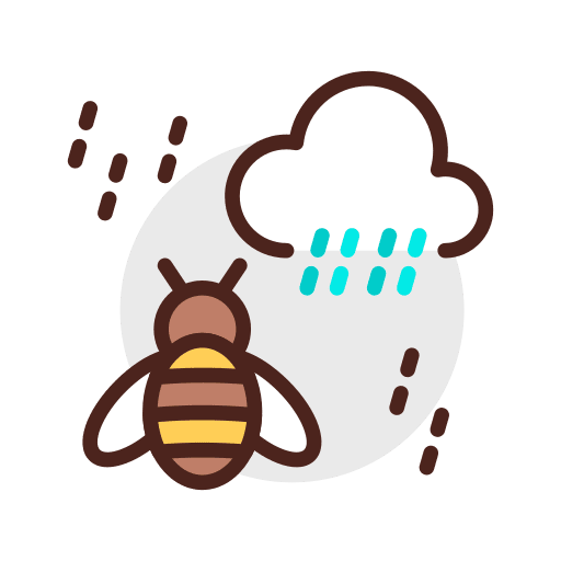 Rain farming and gardening rain bees icon