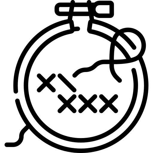 Cross stitch sewing stitching handcraft icon Cross stitch sewing stitching handcraft icon