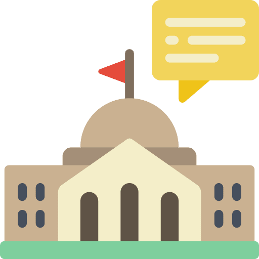 Government building medical bacteria coronavirus icon