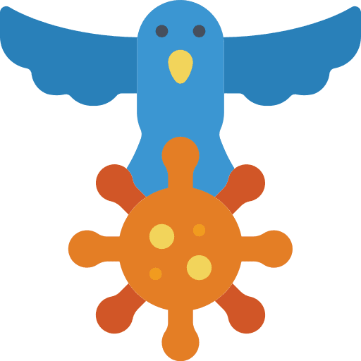 Bird flu biology coronavirus healthcare and medical icon
