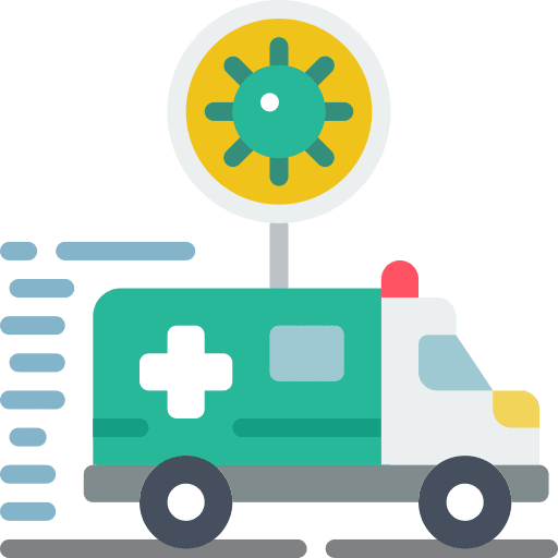 Ambulance biology virus covid 19 icon