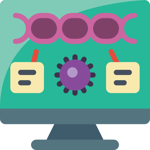 Dna strands computer disease covid 19 icon