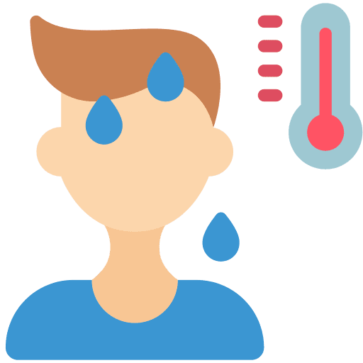 High temperature virus medical biology icon