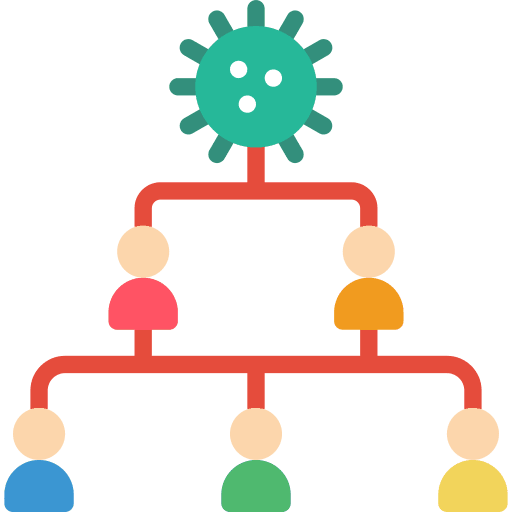 Virus transmission virus disease covid 19 icon