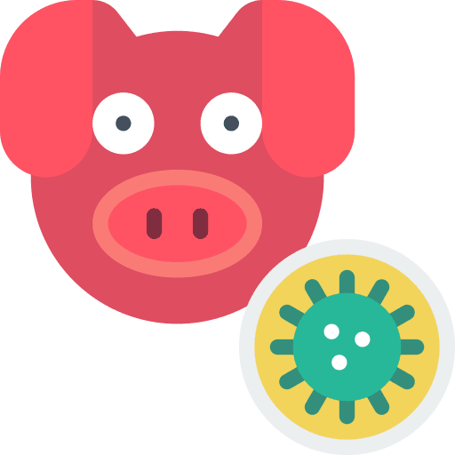 Pig virus bacteria healthcare and medical icon