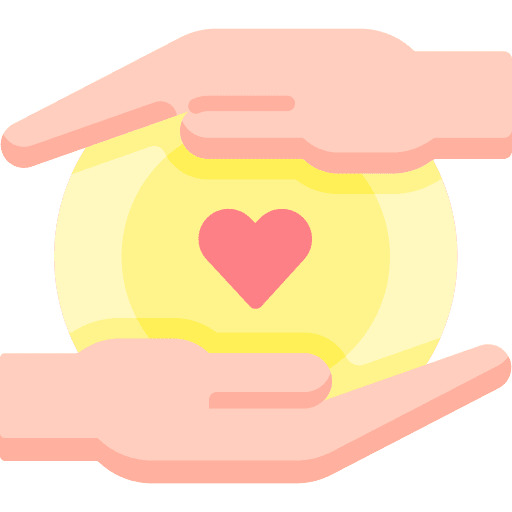 Compassion hand care charity icon