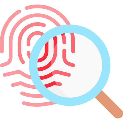 Identity unique crime identify icon