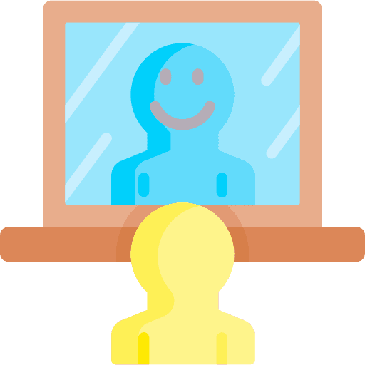 Mirror smile self awareness person icon Mirror smile self awareness person icon