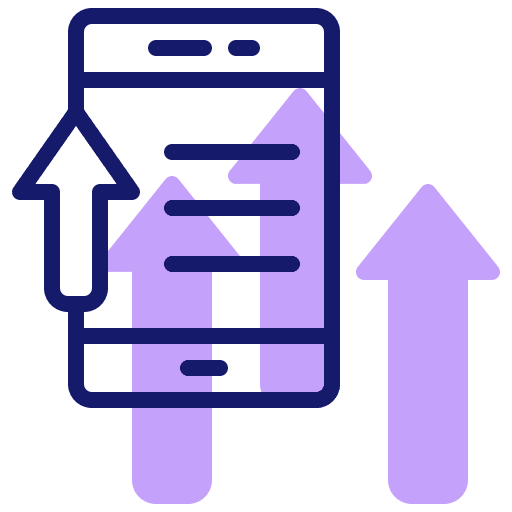 Upload uploading upload cell phone icon