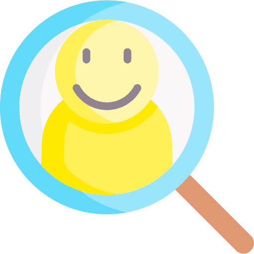 Happy magnifier happy mind icon Happy magnifier happy mind icon