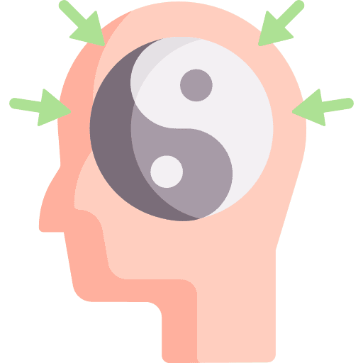 Meditation yin yang balance mental health icon Meditation yin yang balance mental health icon