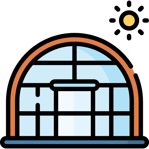 Greenhouse botanical smart farm building icon Greenhouse botanical smart farm building icon