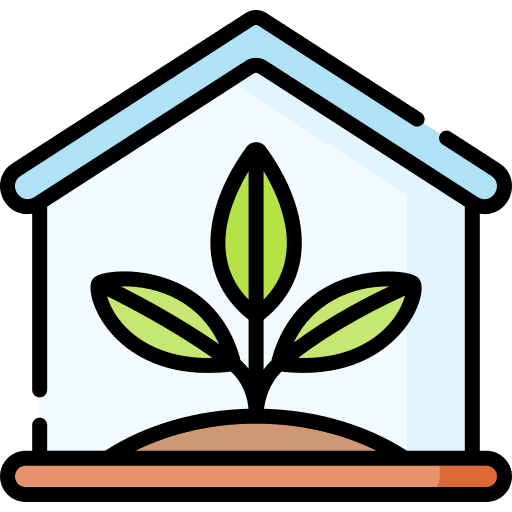Greenhouse smart farm building sprout icon