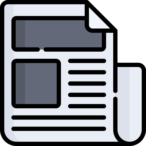 Newspaper bulletin reporter communications icon