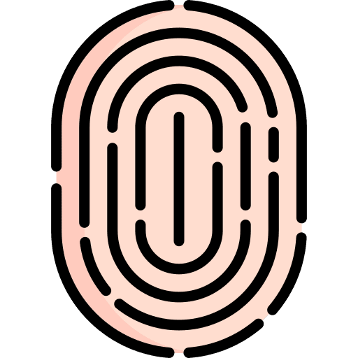 Fingerprint detective security finger marks icon