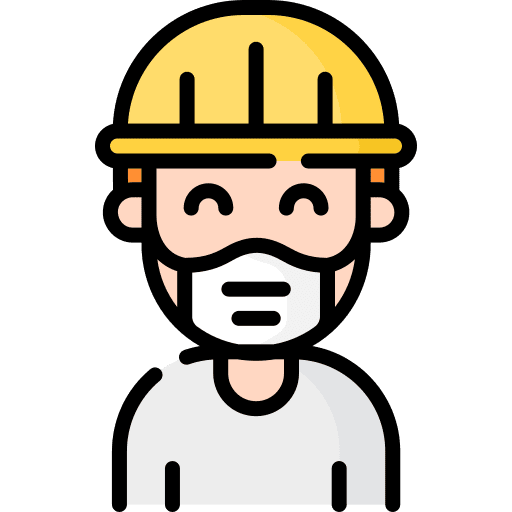 Engineer coronavirus people medical mask icon