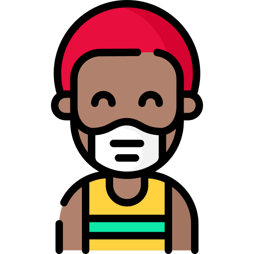 Man avatar user medical mask icon