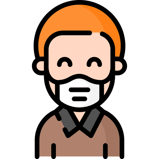 Man coronavirus medical mask man icon