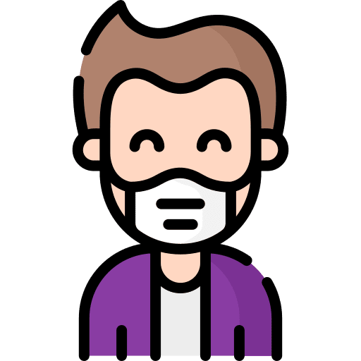 Man medical mask people coronavirus icon