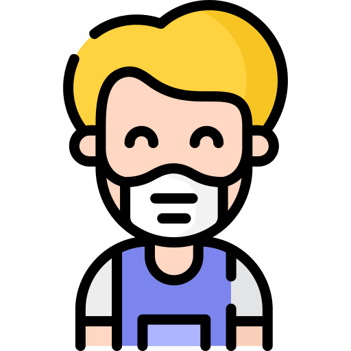 Man medical mask user avatar icon