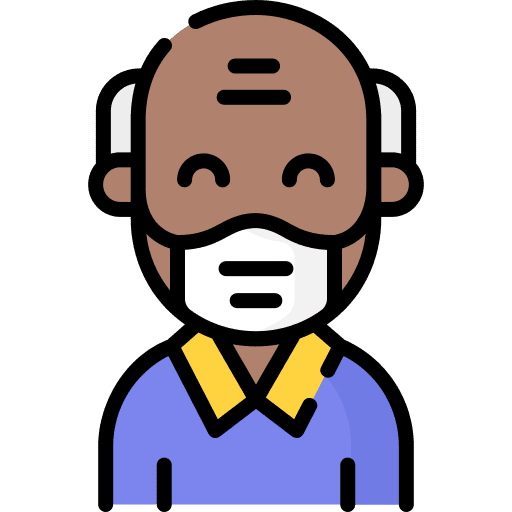 Old man medical mask avatar coronavirus icon