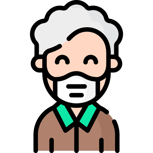 Old woman coronavirus medical mask people icon