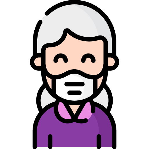 Old woman people medical mask avatar icon