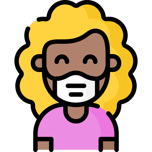 Woman avatar woman medical mask icon