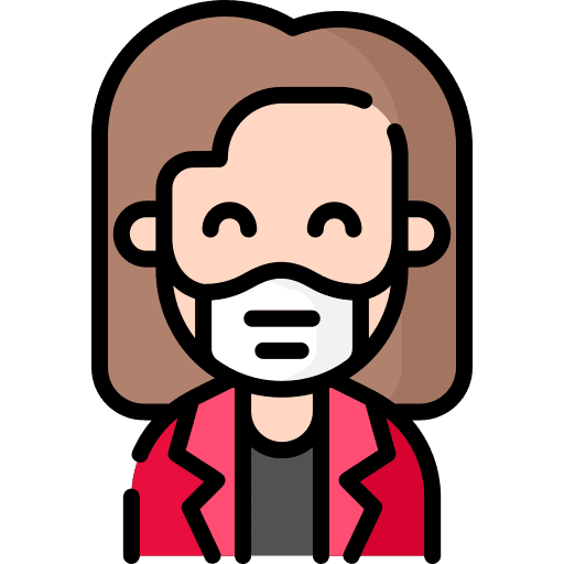 Woman medical mask avatar woman icon