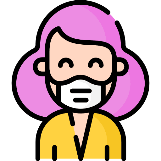 Woman medical mask coronavirus avatar icon
