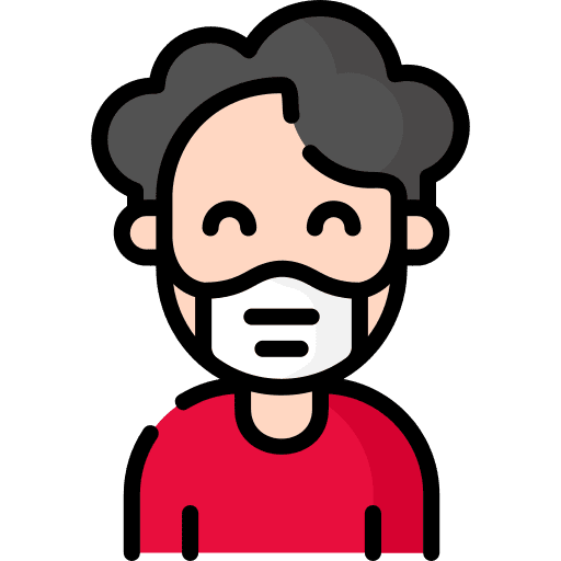 Woman medical mask user coronavirus icon