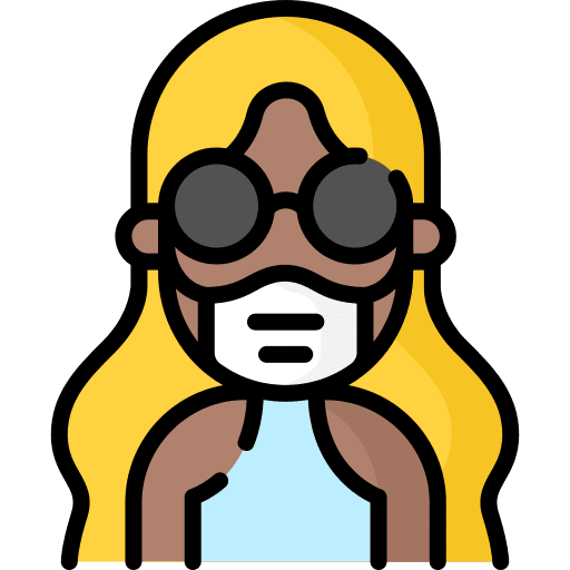 Woman medical mask woman user icon