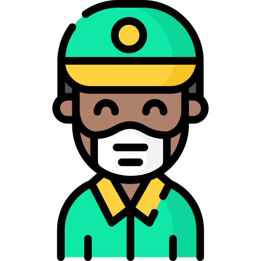 Man medical mask man clerk icon