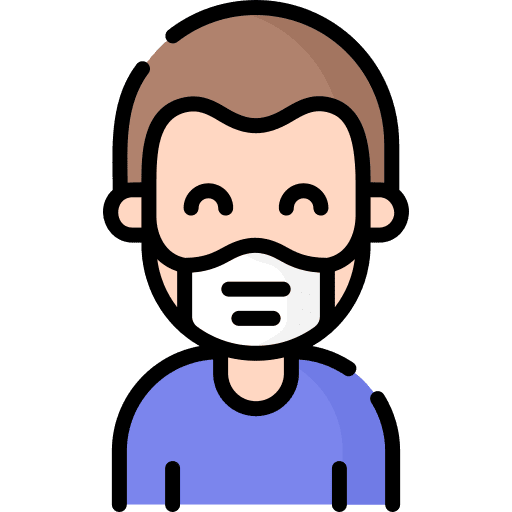 Man medical mask man covid 19 icon