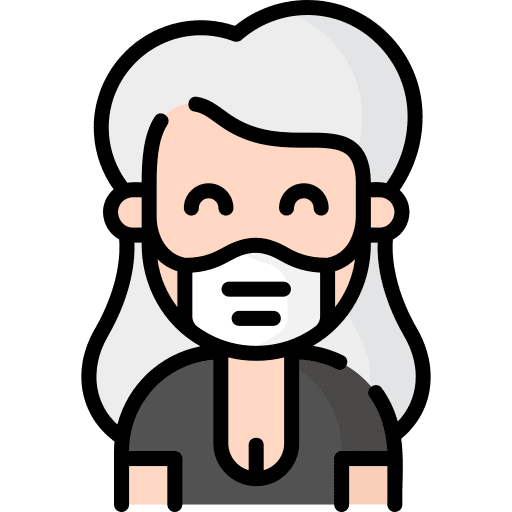 Woman medical mask user covid 19 icon