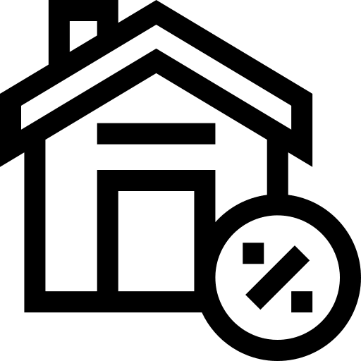 Discount mortgage loan property home icon