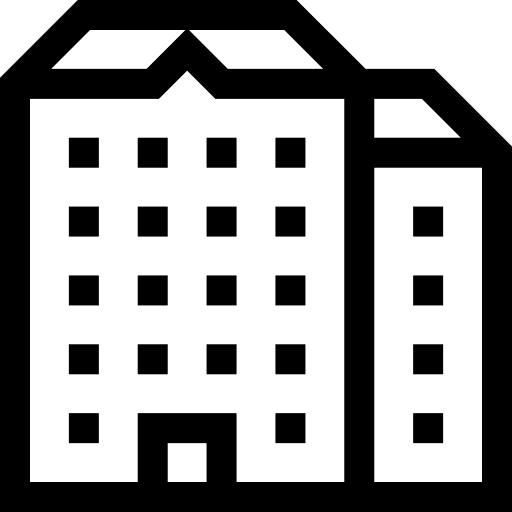 Flats residential block building icon