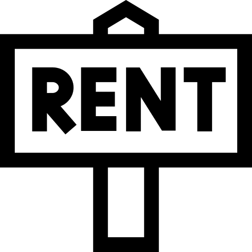 Rent property home rent icon