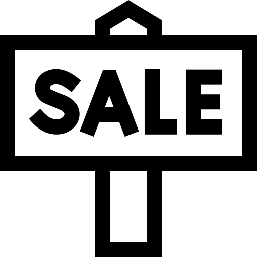 Sale signaling real estate home icon