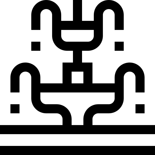 Fountain architecture and city water garden icon