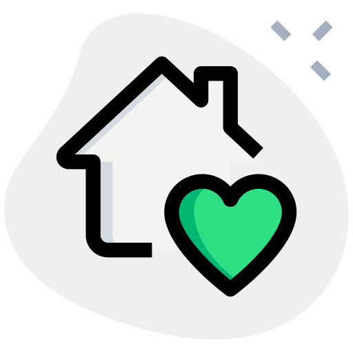 Love heart love real estate icon