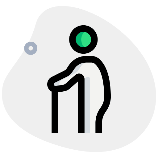 Old man cane elder people icon